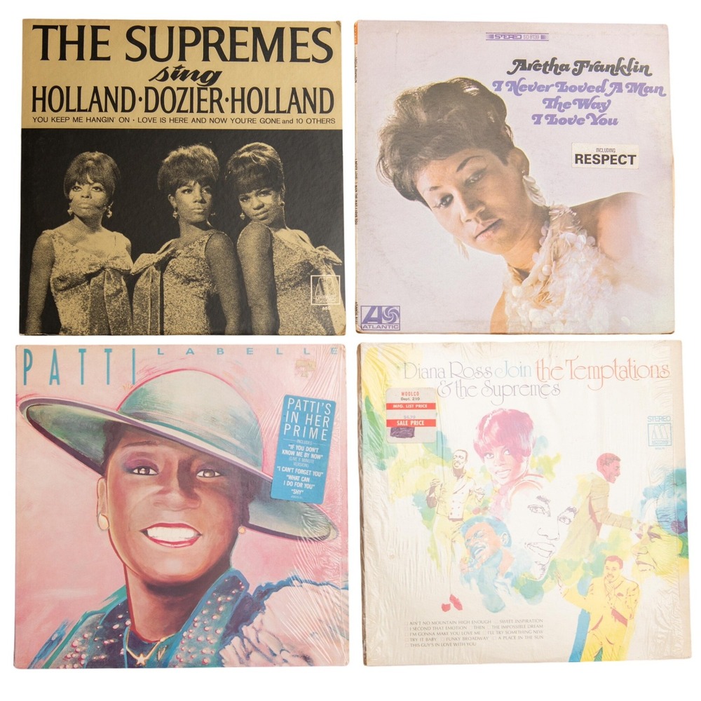 VTG Vinyl Records Soul Lot Aretha Franklin Supremes Patti LaBelle Temptations